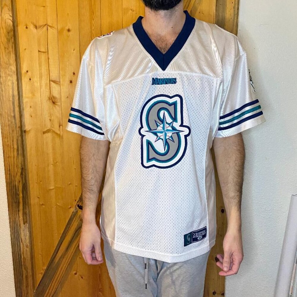 High Quality Vintage Seattle Mariners MLB / NFL style Jersey Lee Sports size M